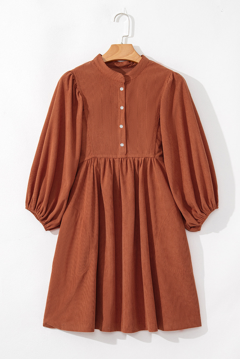 Corduroy Snap Buttons Dress