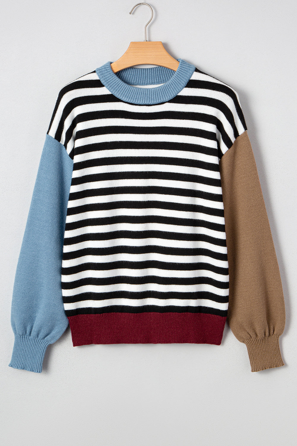 Color black Striped Sweater
