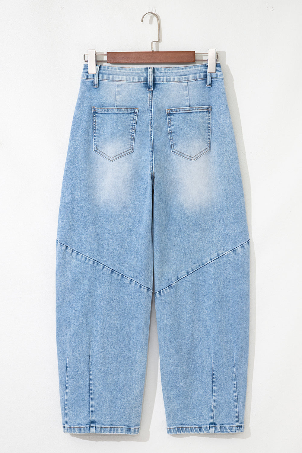 Flower Patched Light Wash High Waist Jeans