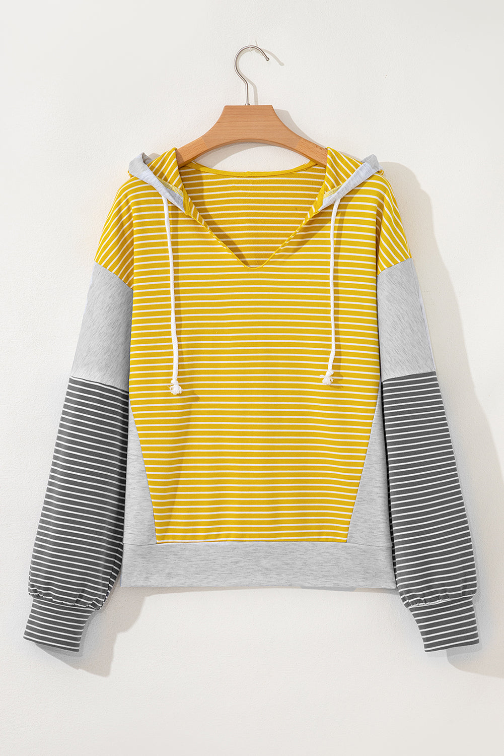 Color Block V Neck Loose Fit Top
