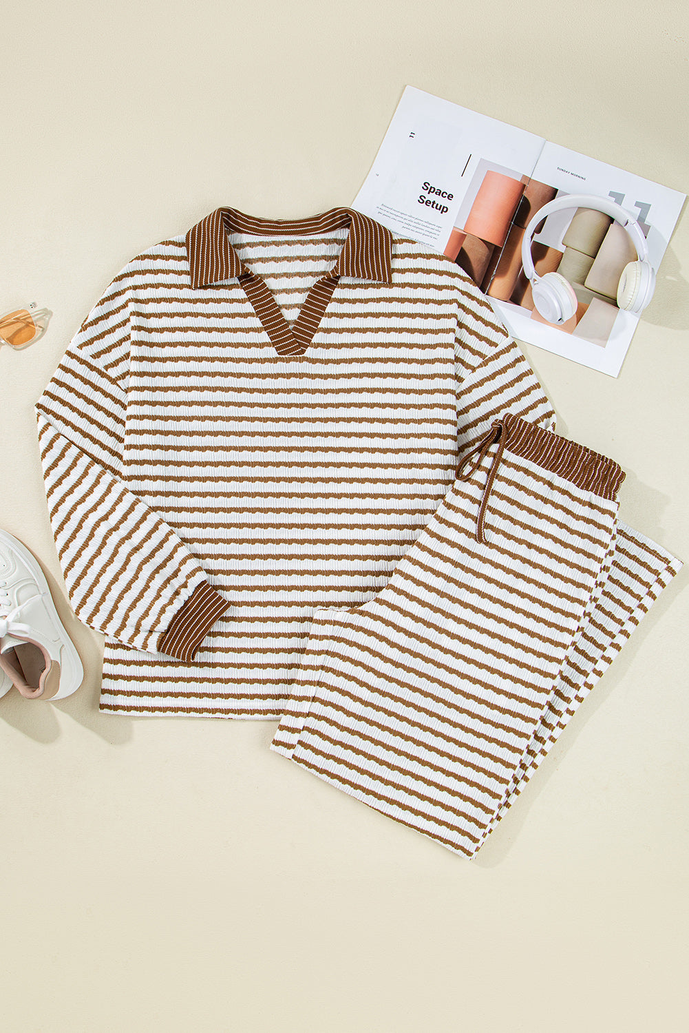 Stripe Collared 2 pc set