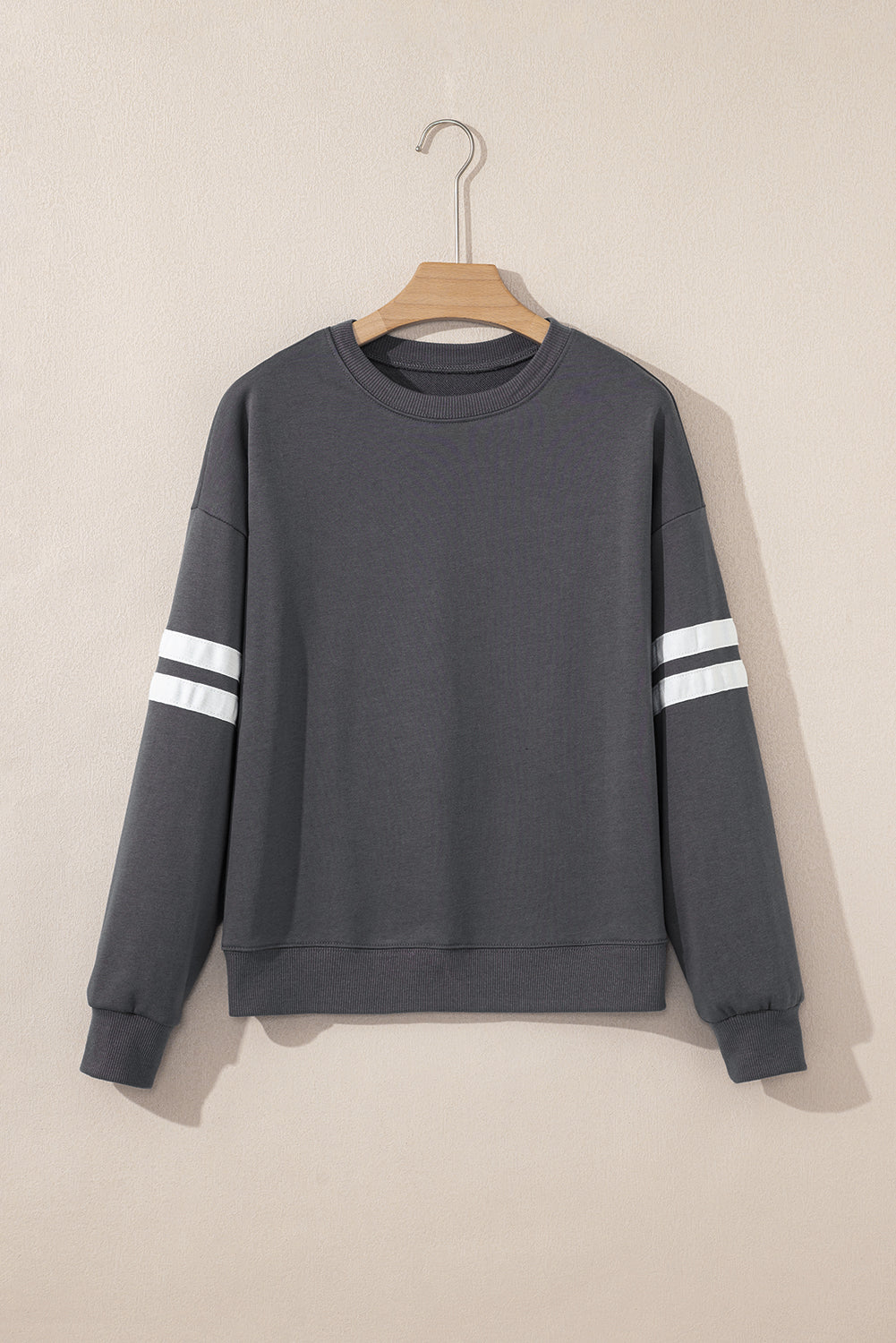 Striped Sleeve Oversized Sweatshirt