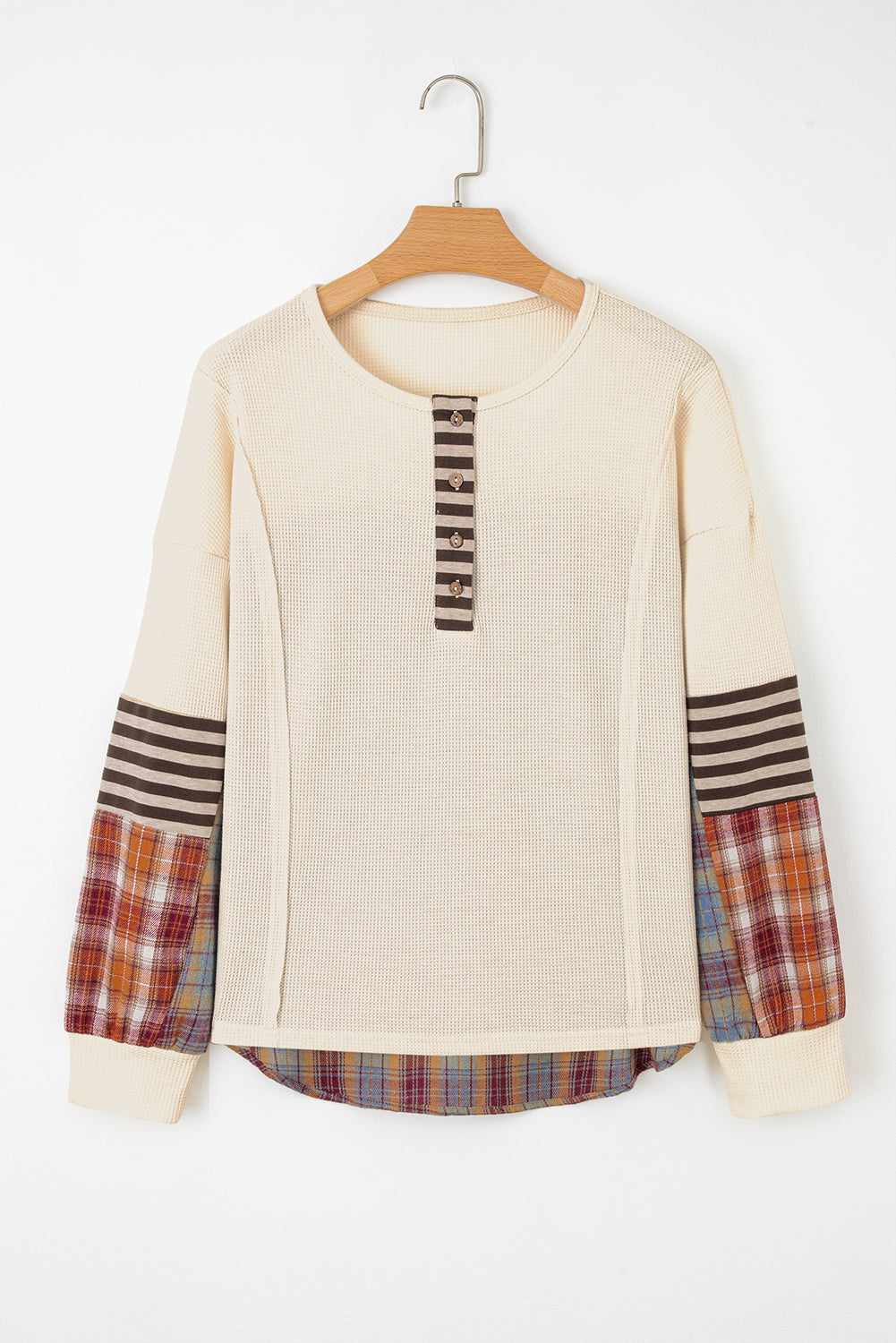 Waffle Henley Knit Top
