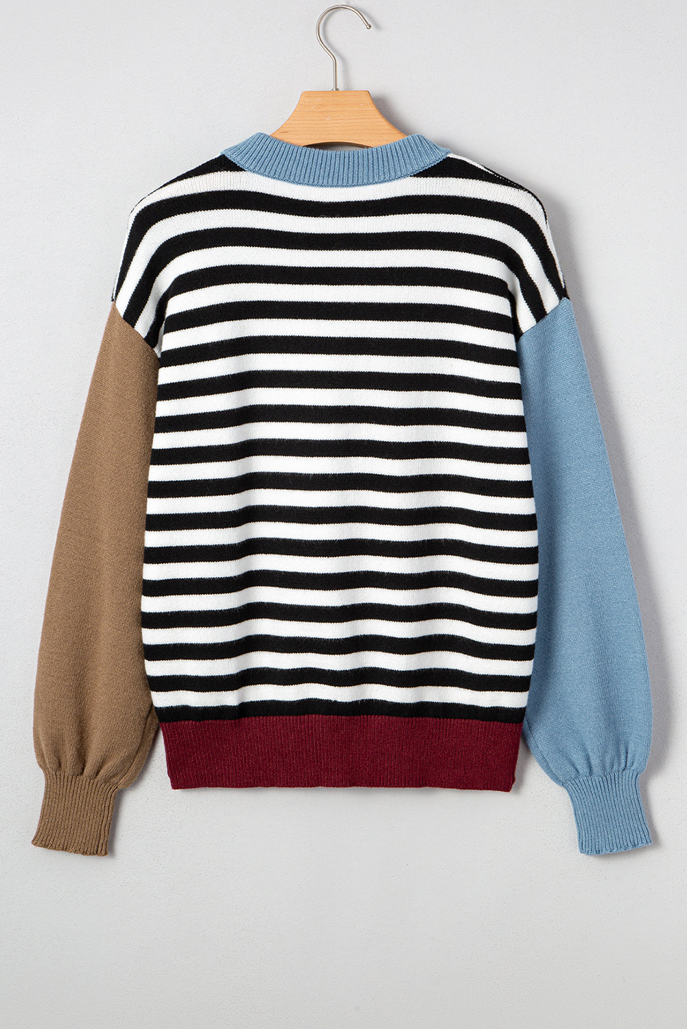 Color black Striped Sweater
