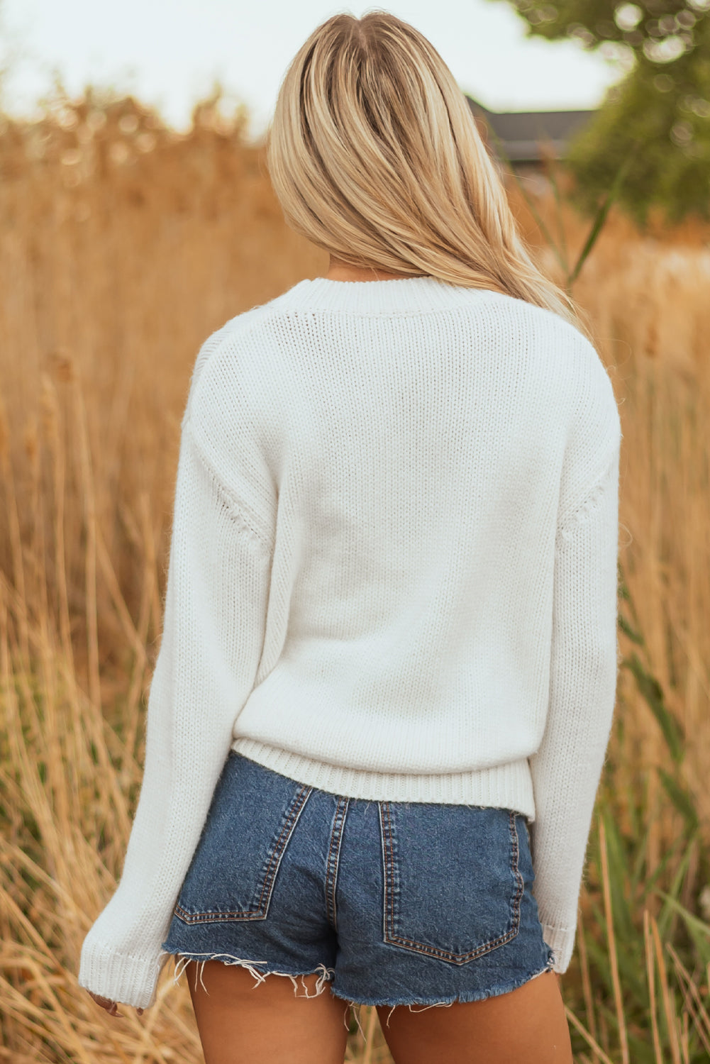 Embroidered Bow Boots Sweater