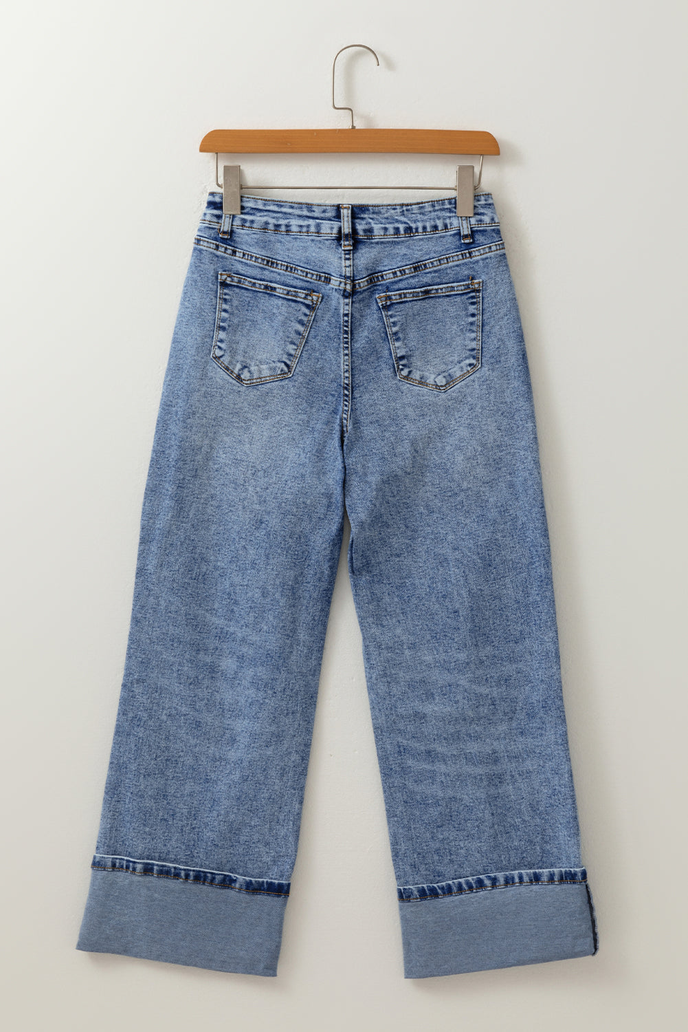 Cuffed Hem High Waist Jeans