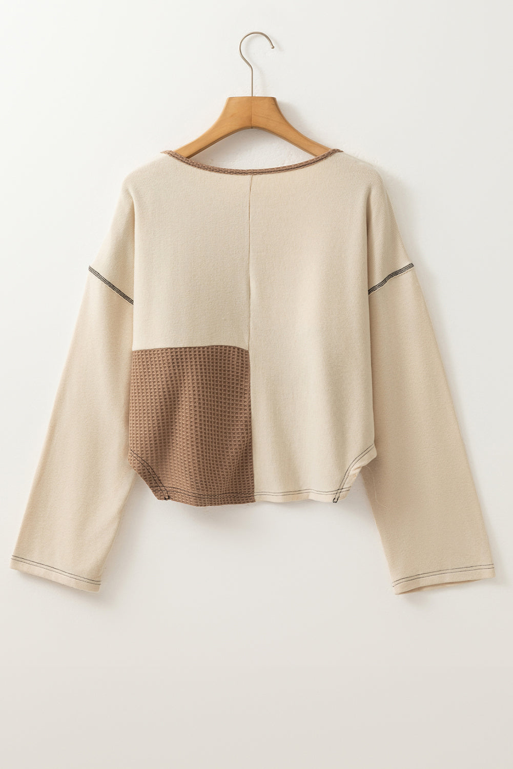 Waffle Knit Long Sleeve Top