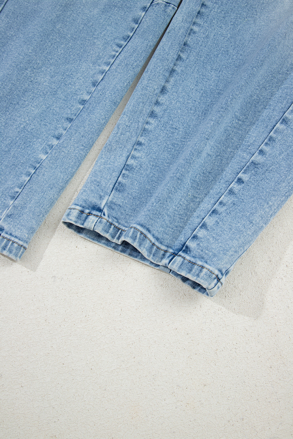 Flower Patched Light Wash High Waist Jeans