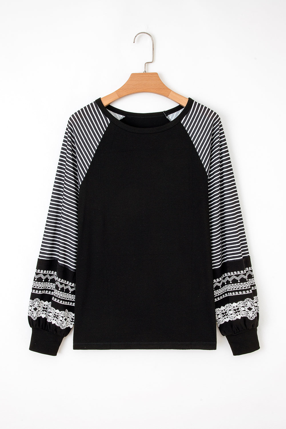 Striped Raglan Long Sleeve Loose Top