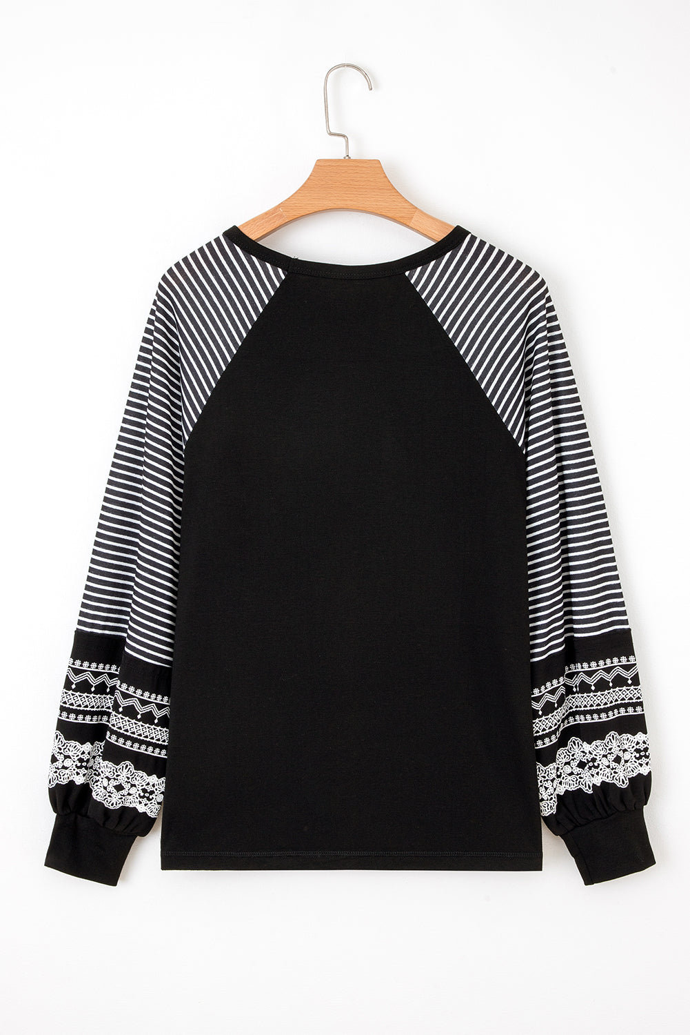 Striped Raglan Long Sleeve Loose Top