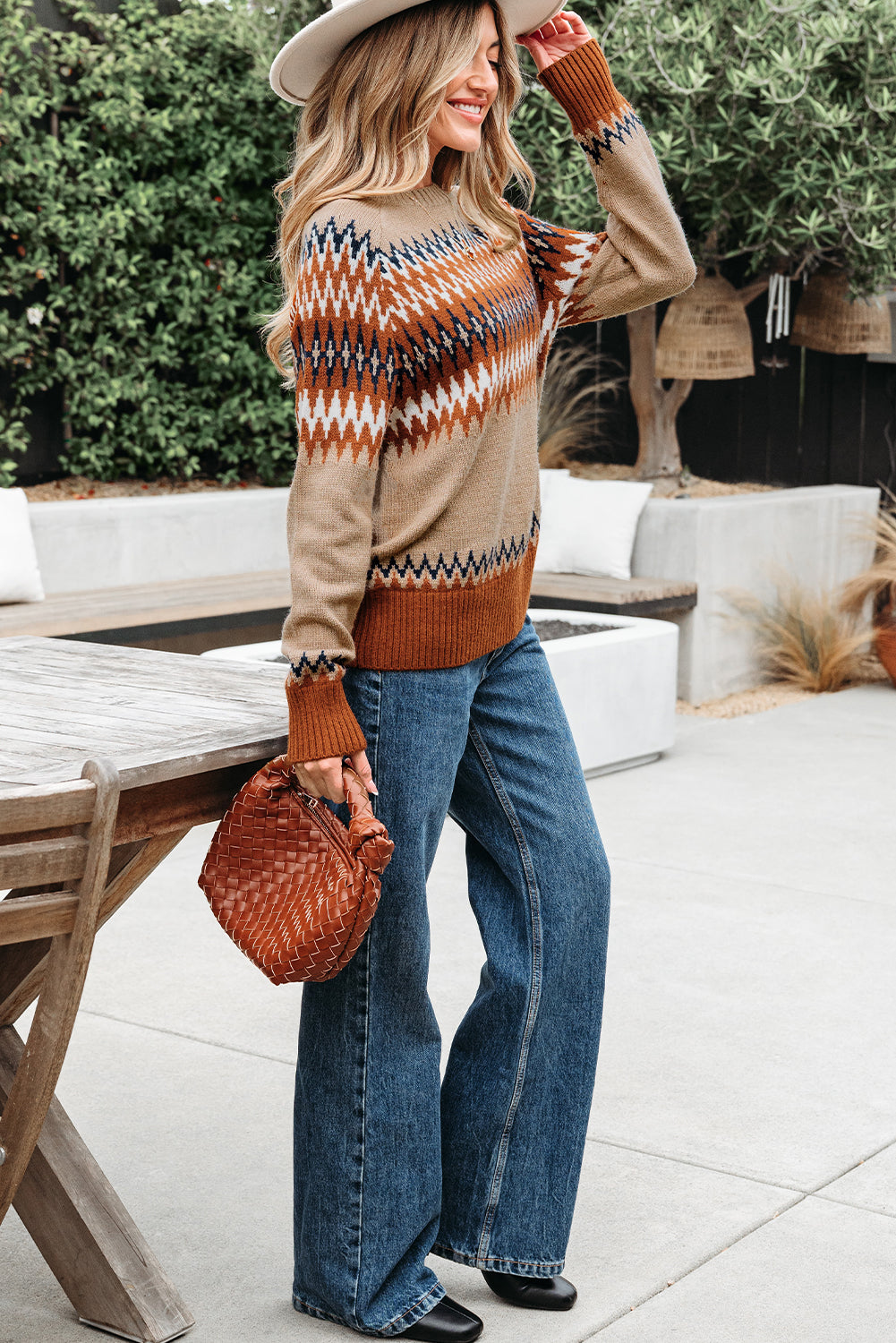 Aztec Print Sweater