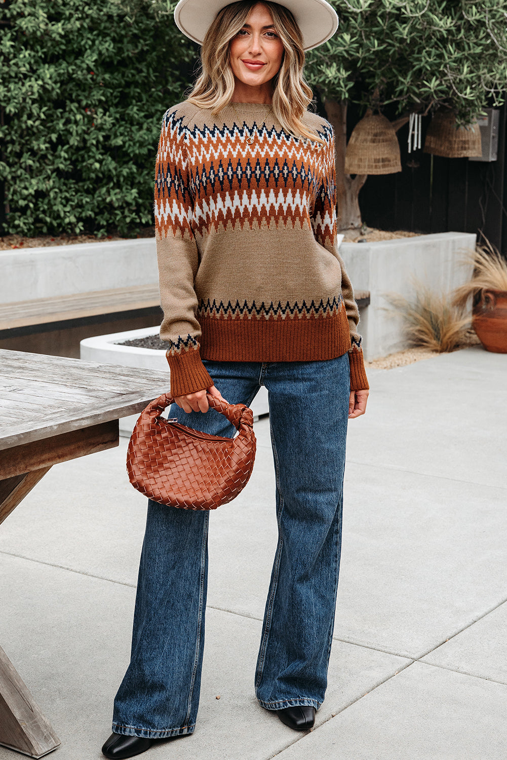 Aztec Print Sweater