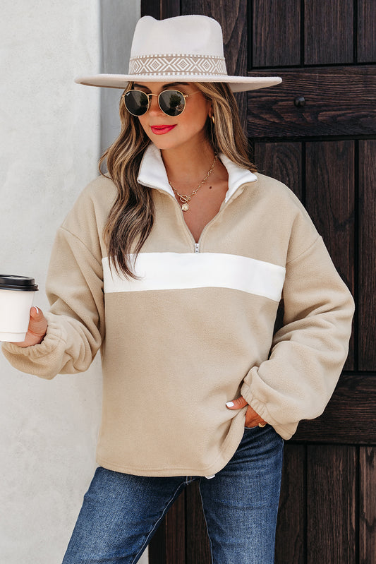 Fleece Patchwork Sweatshirt