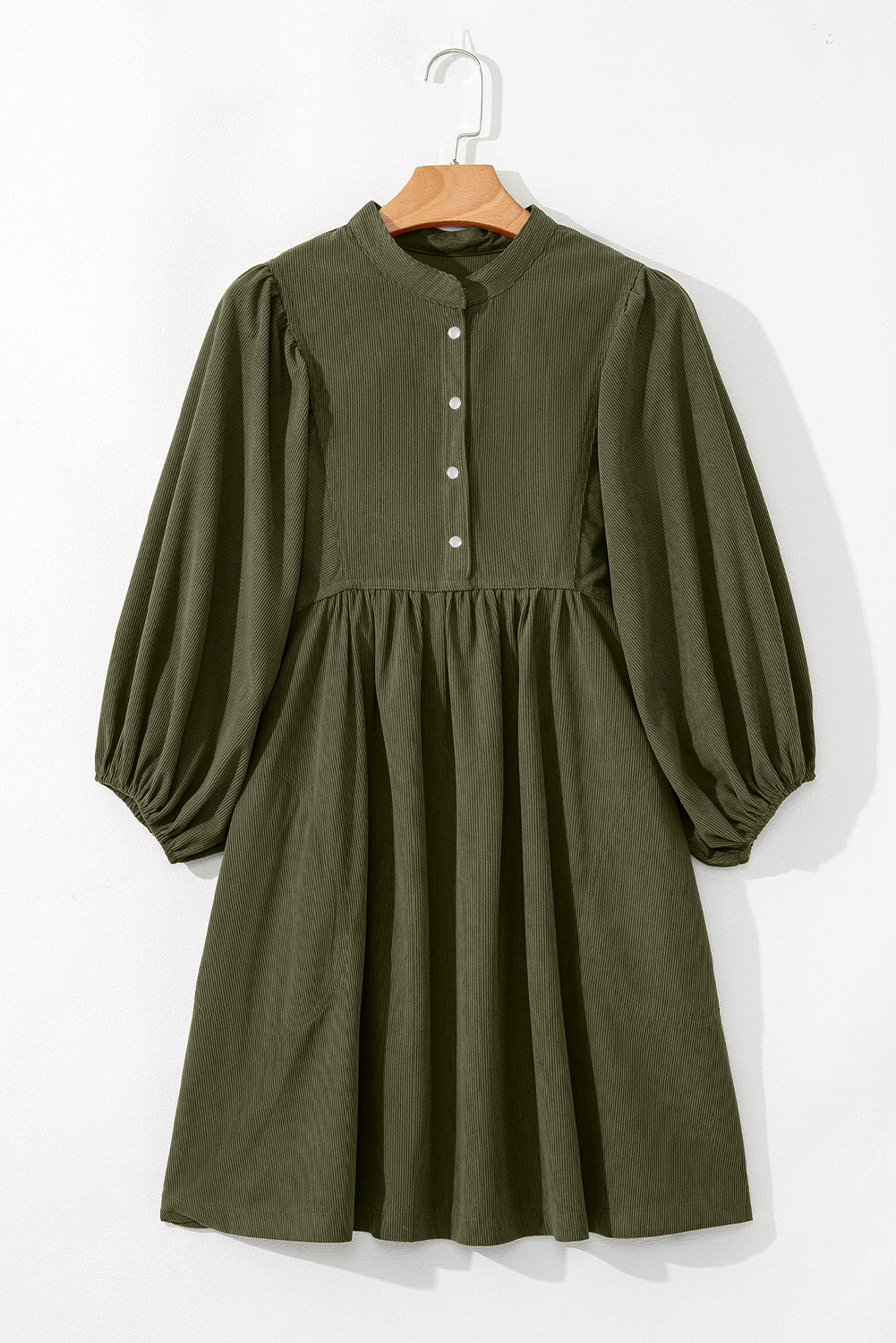 Corduroy Snap Buttons Dress