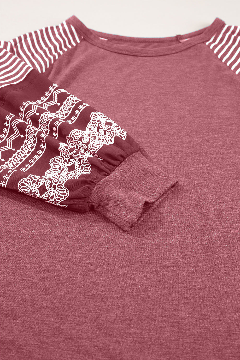 Striped Raglan Long Sleeve Loose Top