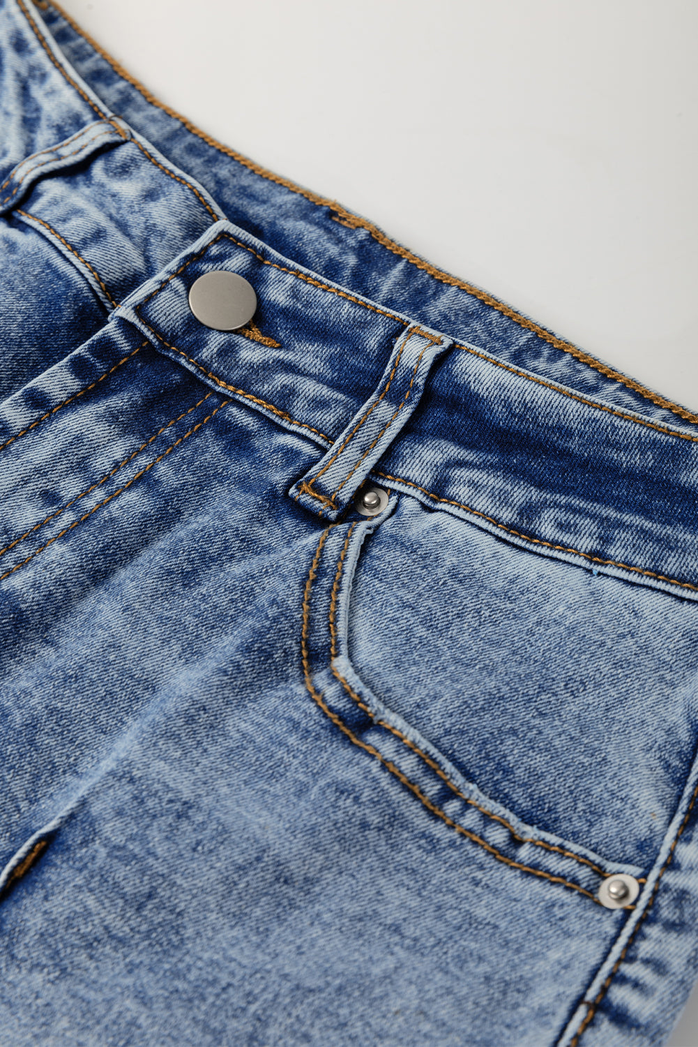 Cuffed Hem High Waist Jeans