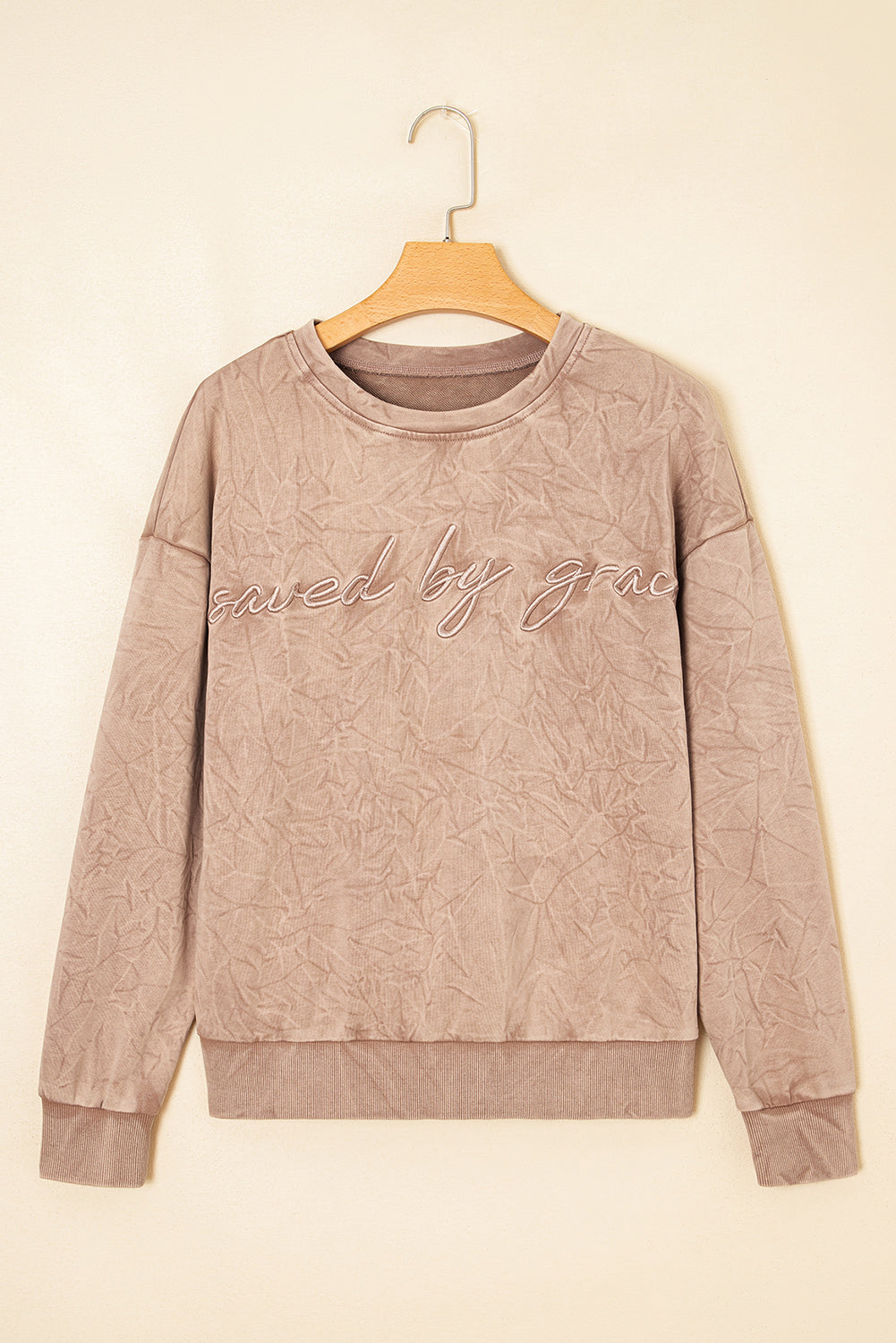 Saved by grace Mineral Wash Loose Sweatshirt