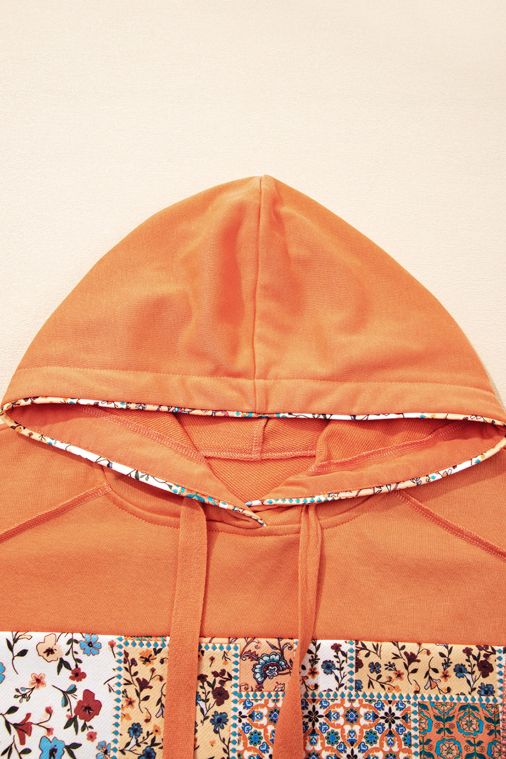 Floral Patchwork Side Slit Hoodie