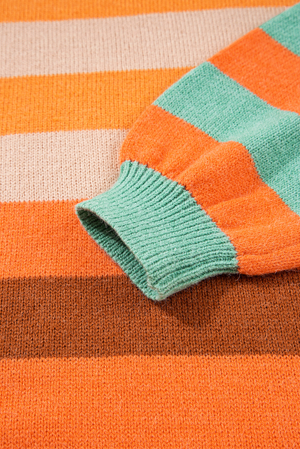 Stripe Mock Neck Sweater