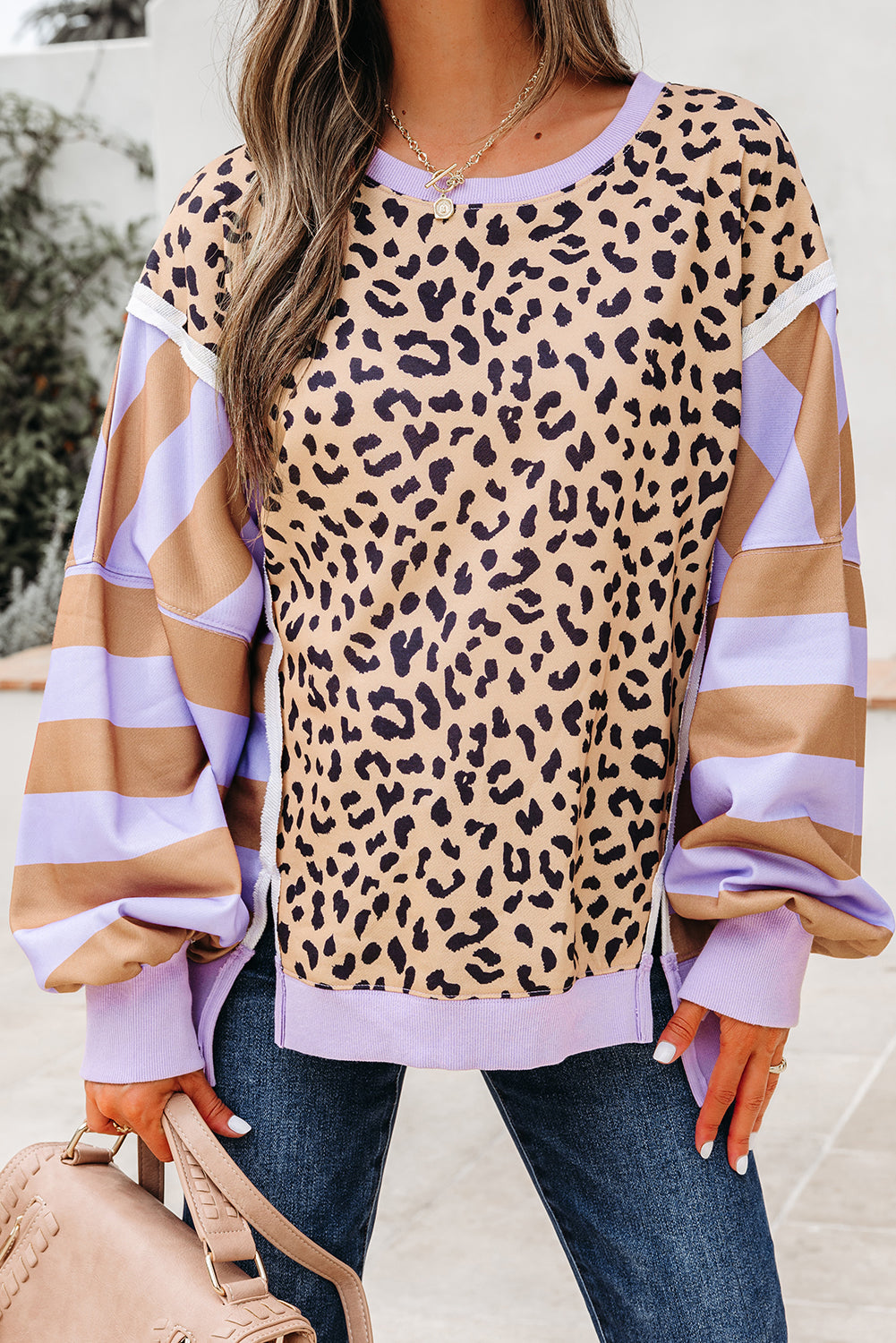 Patchwork Leopard Sweatshirt