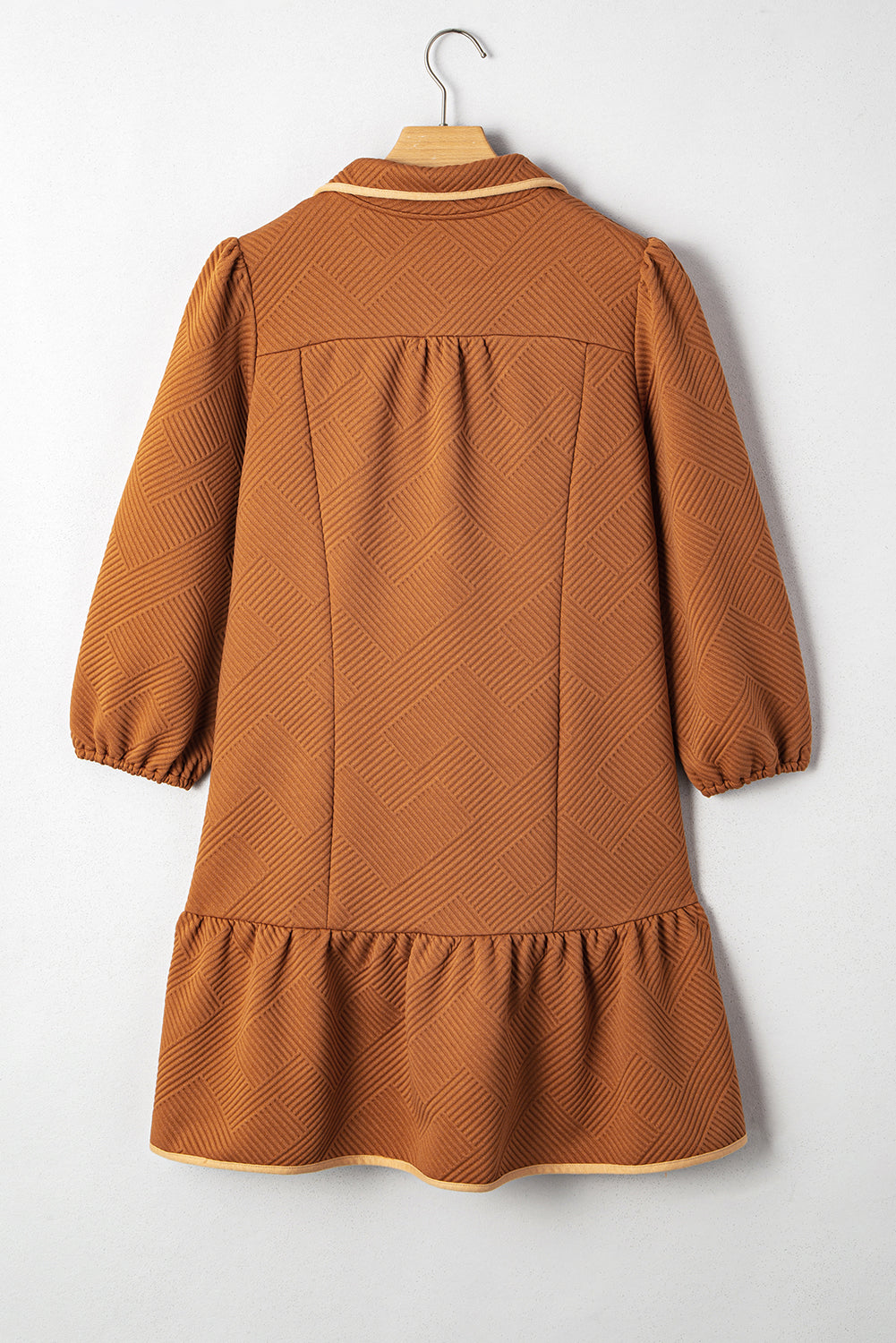 Quarter Zip Textured Mini Dress