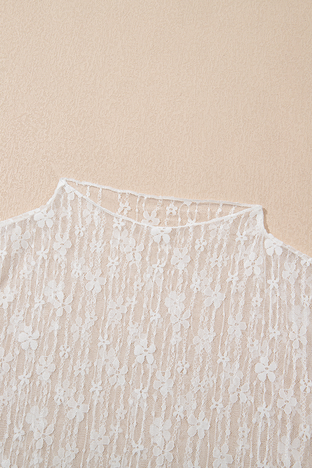 Mesh Lace Long Sleeve Slim Fit Top