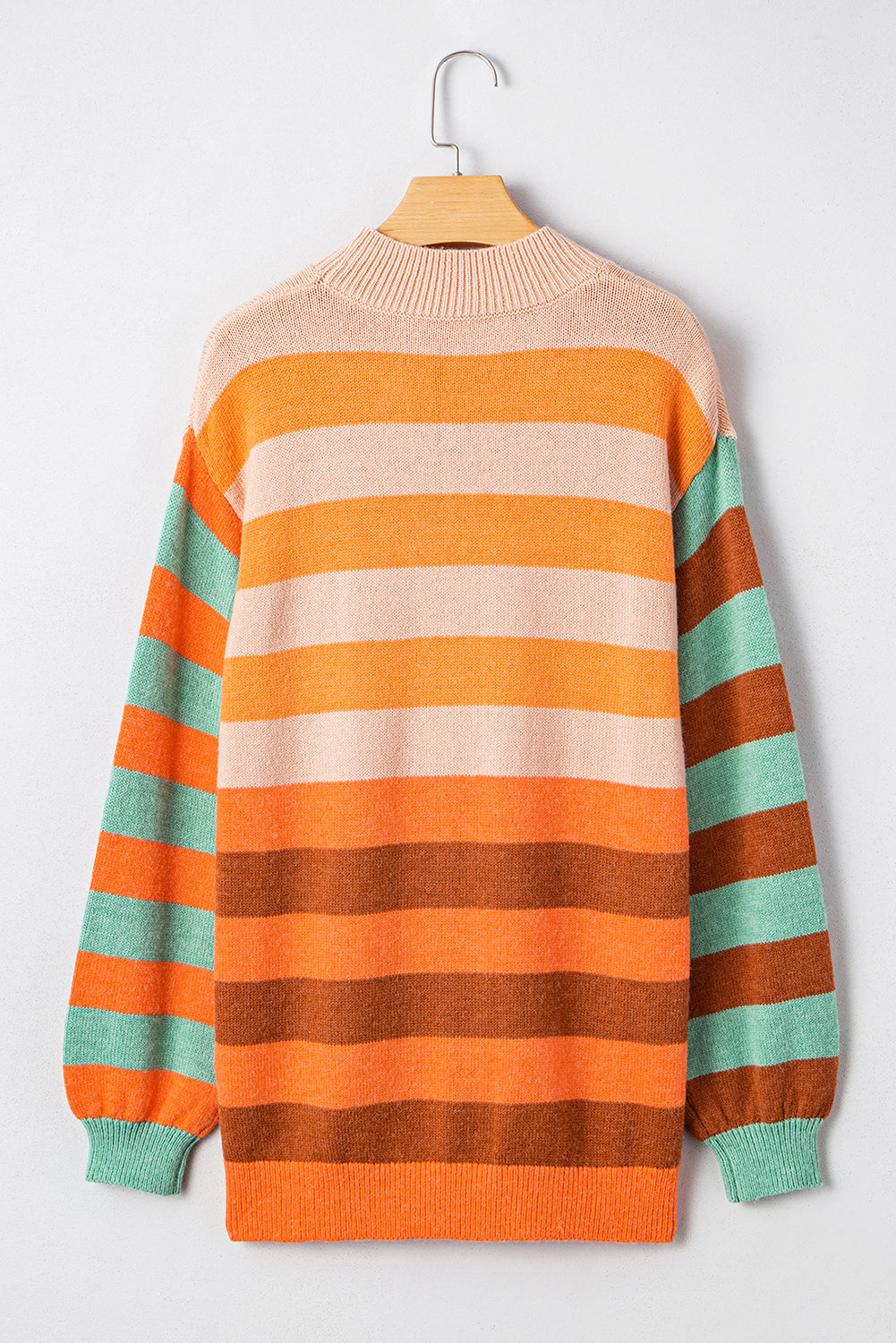 Stripe Mock Neck Sweater