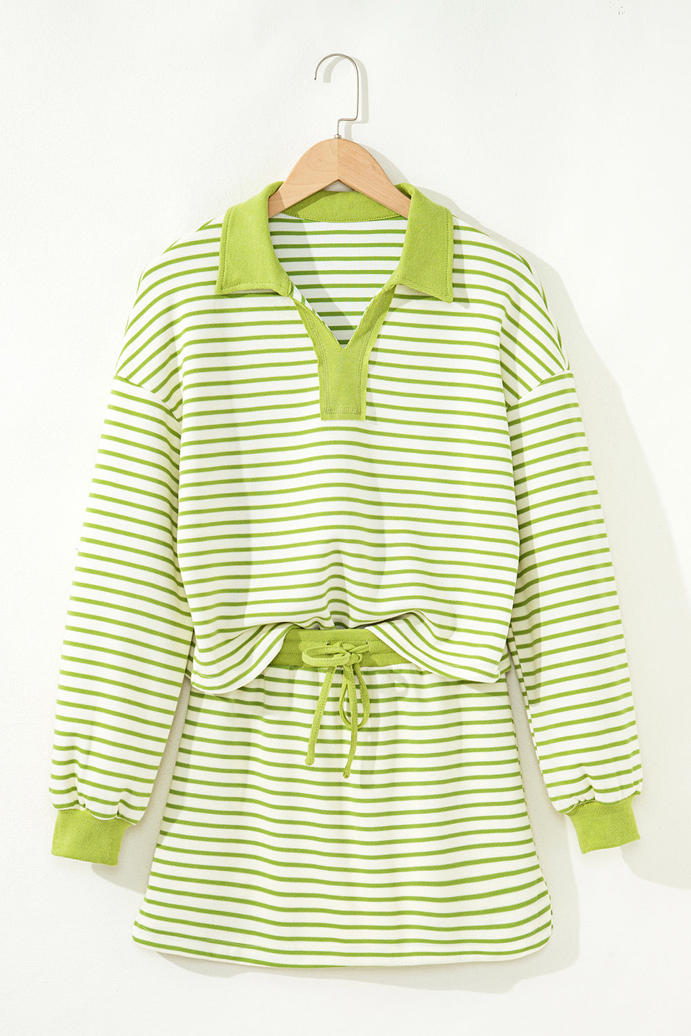 V Neck Pullover and Skort Set