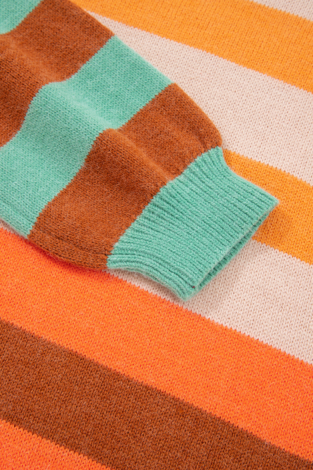 Stripe Mock Neck Sweater