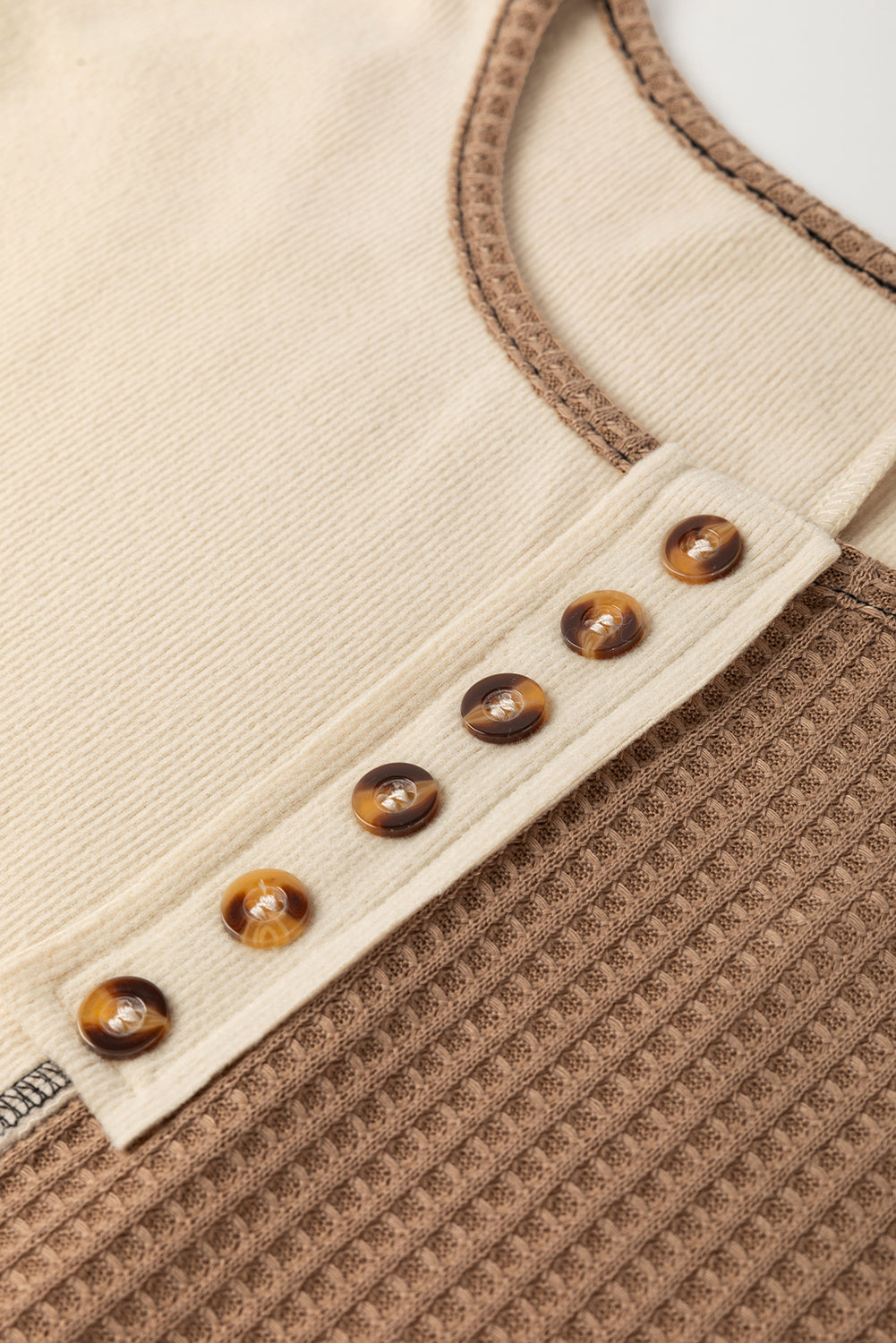 Waffle Knit Long Sleeve Top