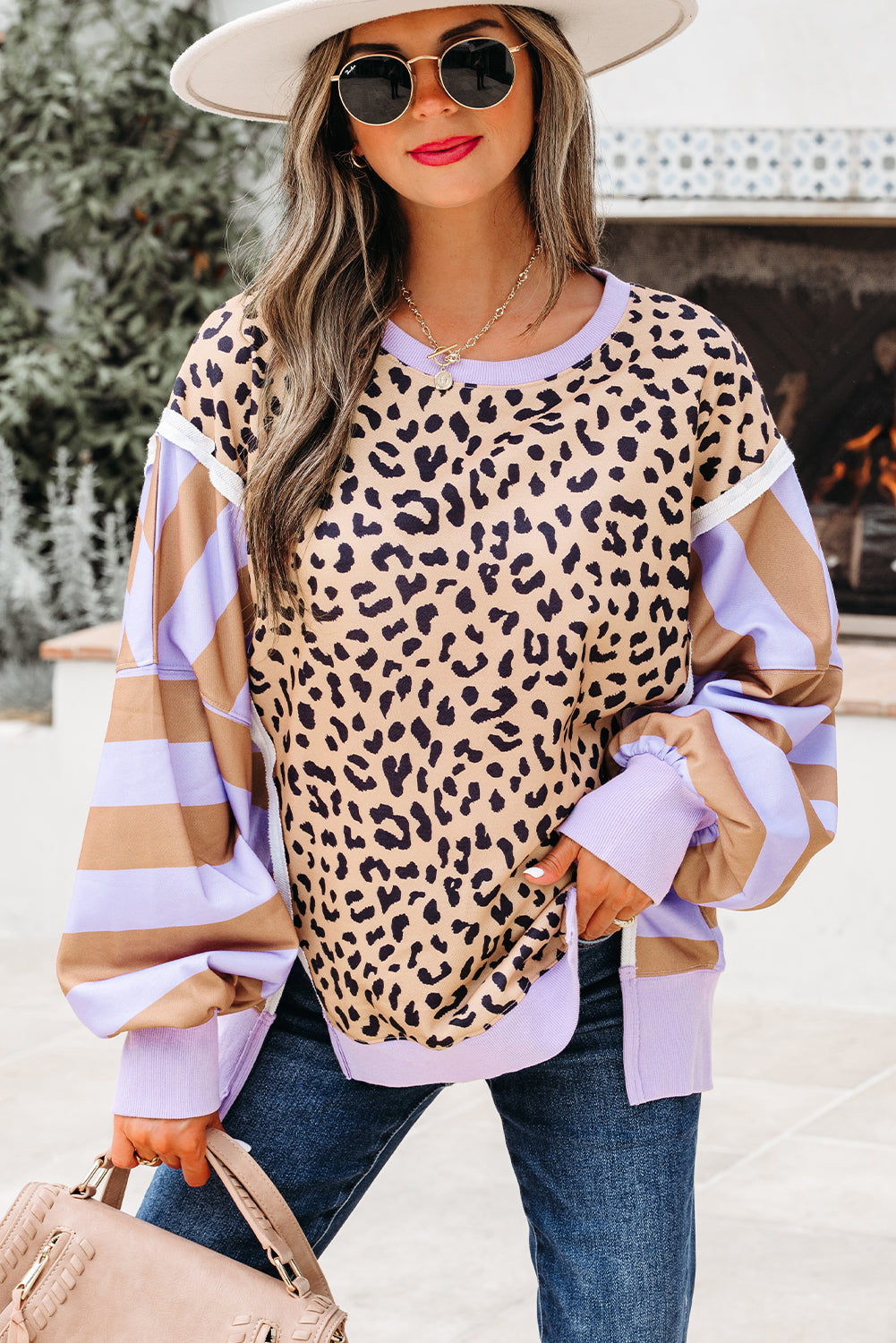 Patchwork Leopard Sweatshirt