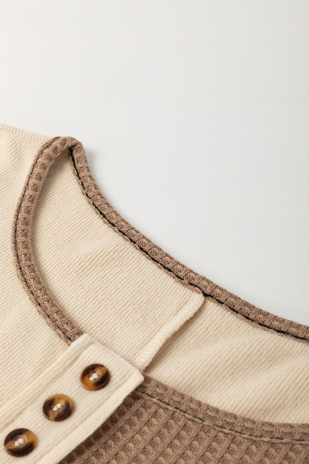 Waffle Knit Long Sleeve Top