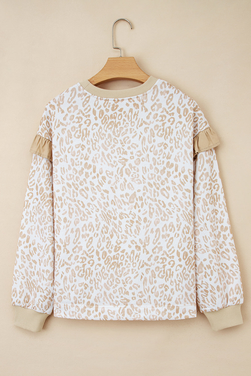 Leopard Ruffle Sleeve Sweatshirt