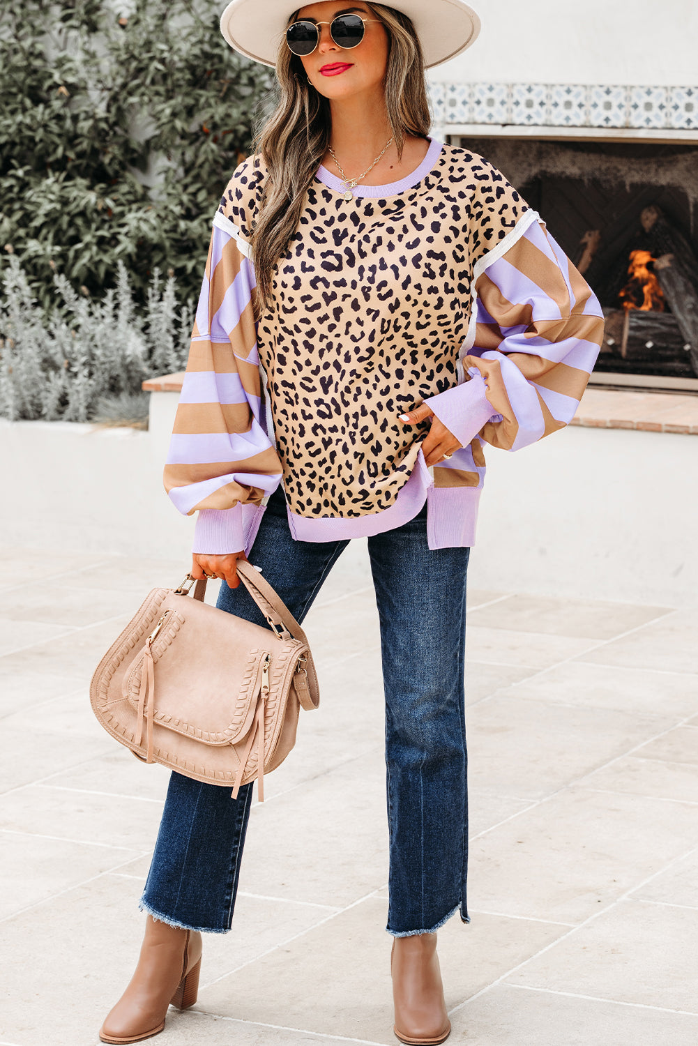 Patchwork Leopard Sweatshirt