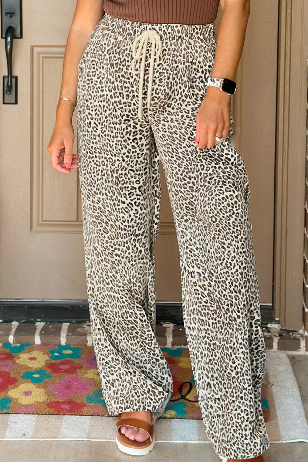Leopard Drawstring Lounge Pants