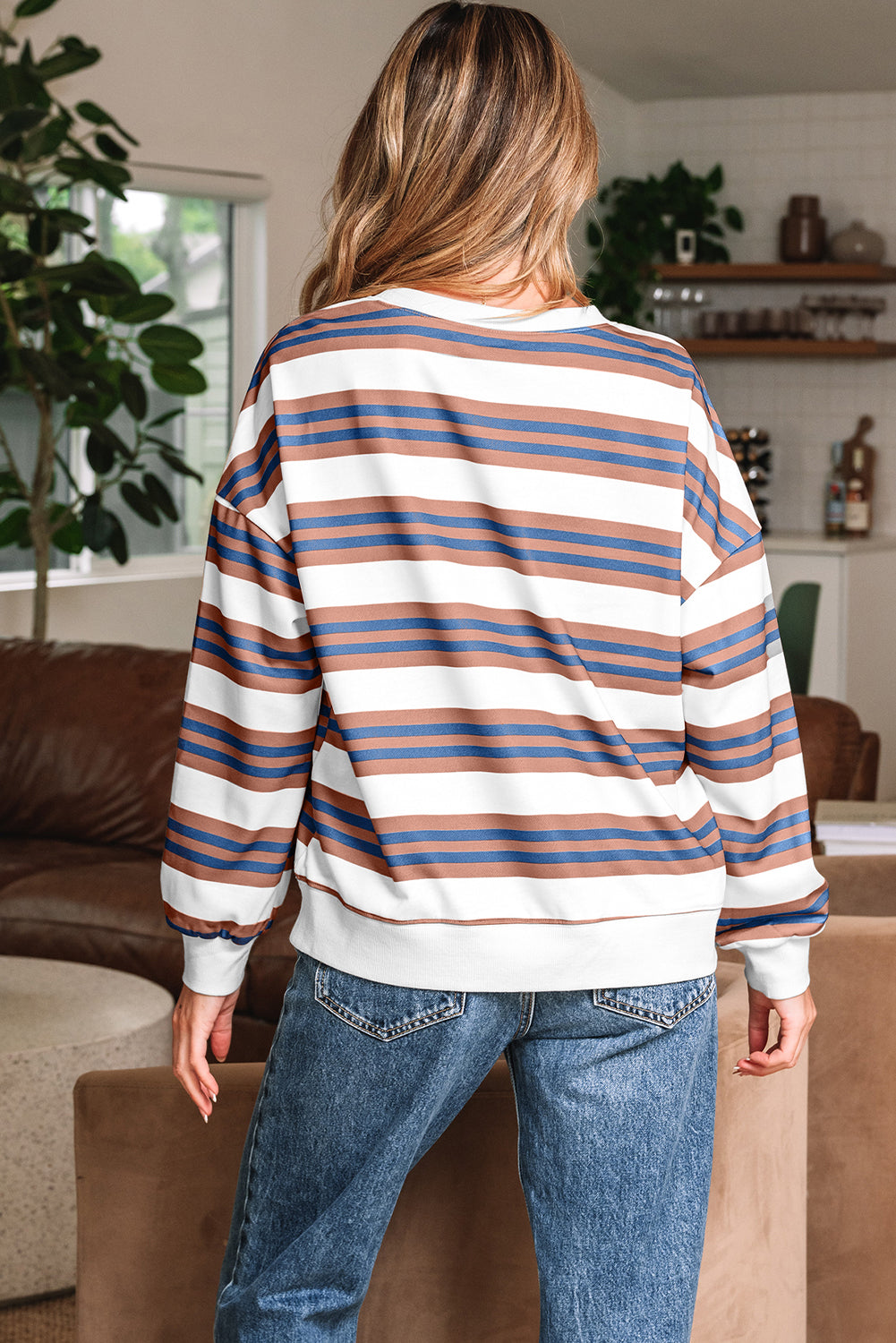 Stripe Pullover Sweatshirt