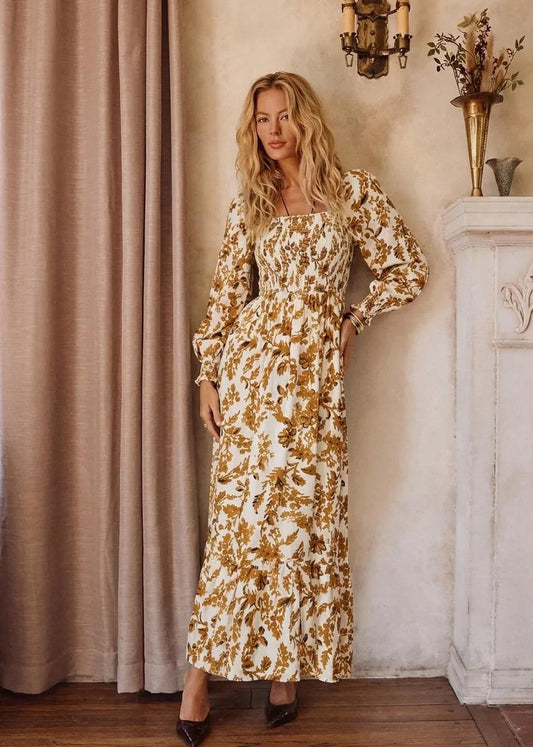 Floral Maxi Blosson Sleeve Dress