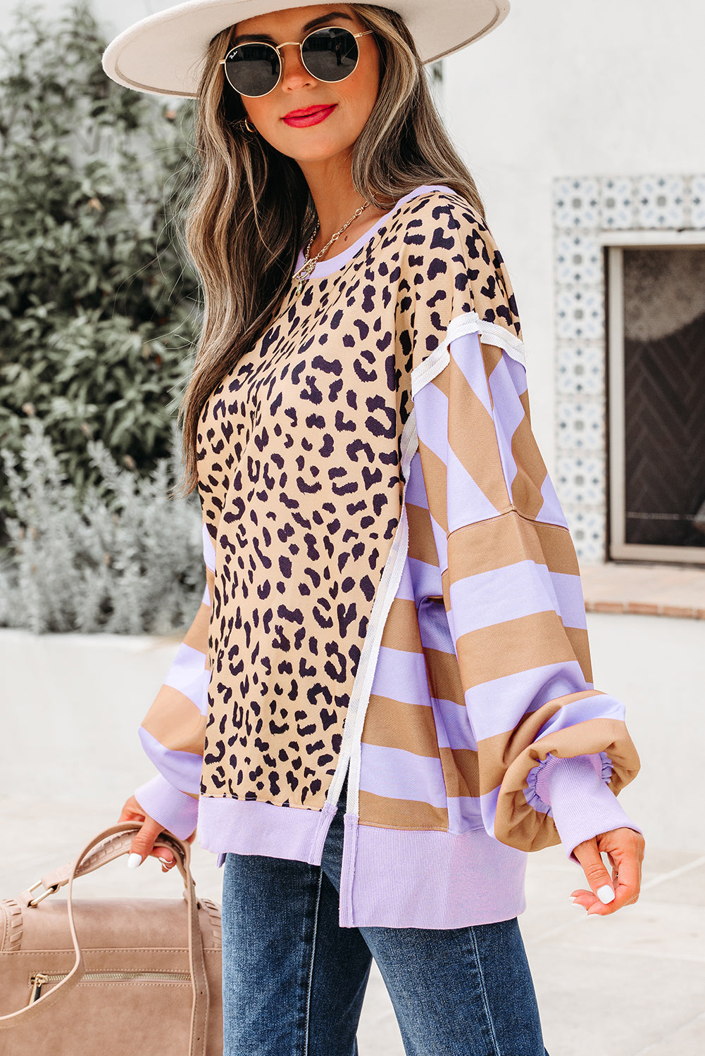 Patchwork Leopard Sweatshirt
