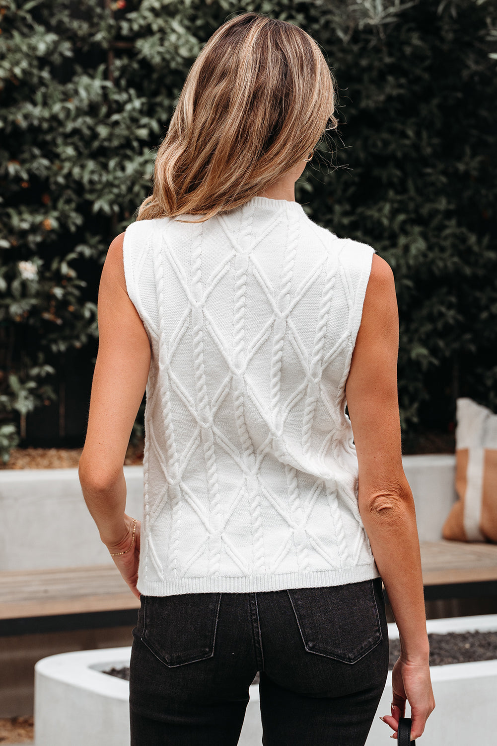 Pearled  Knit Sweater Vest