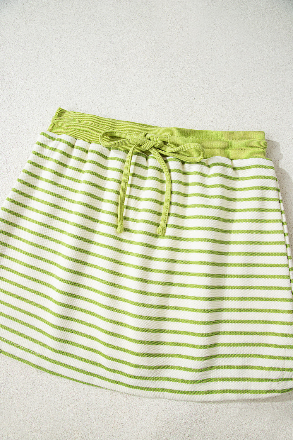V Neck Pullover and Skort Set