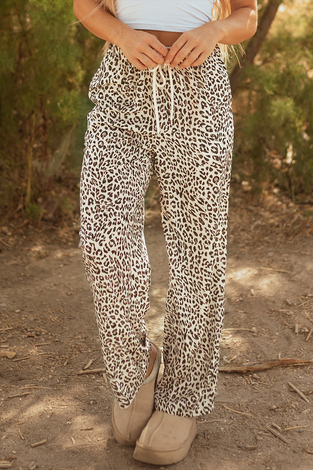 Leopard Drawstring Lounge Pants