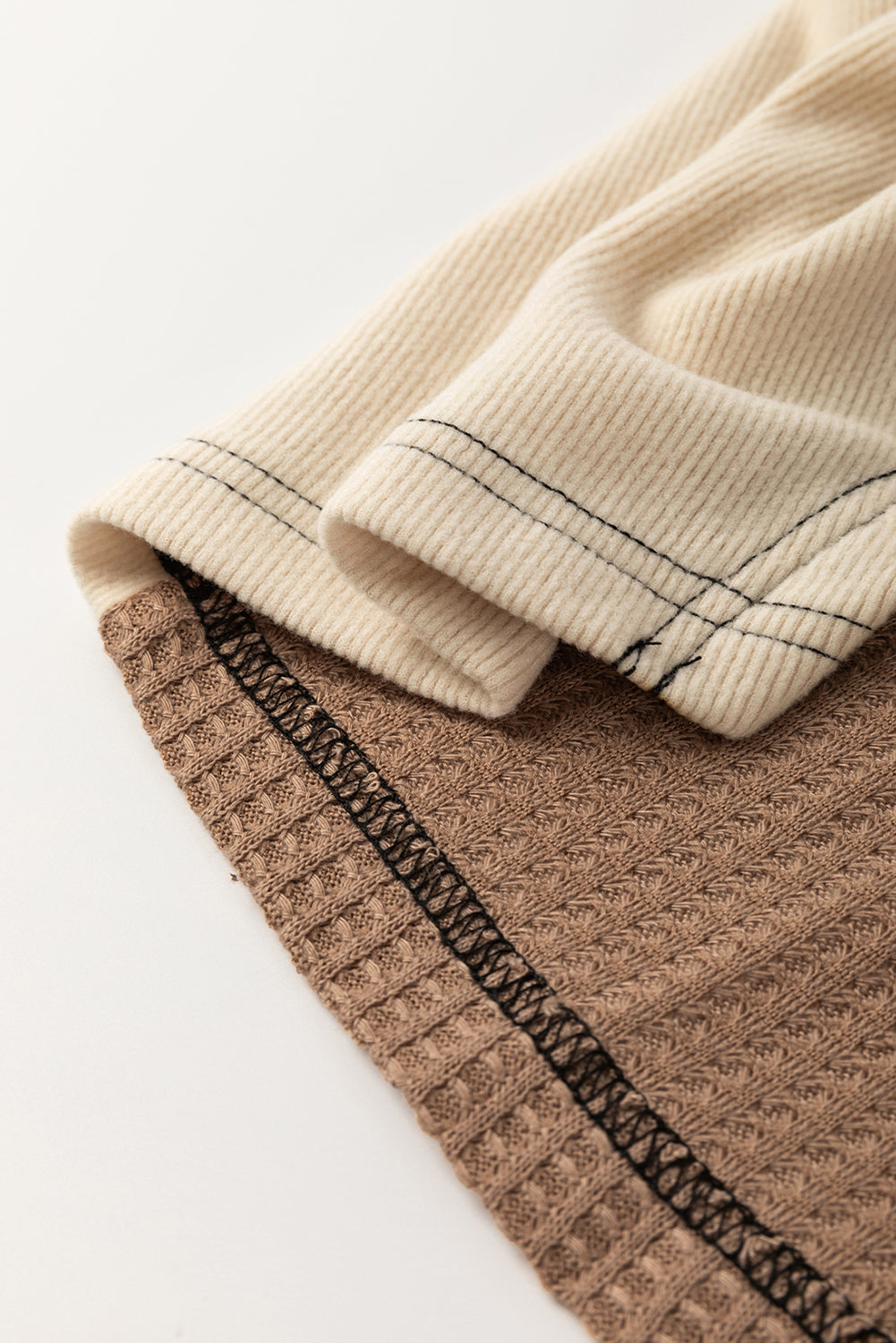 Waffle Knit Long Sleeve Top